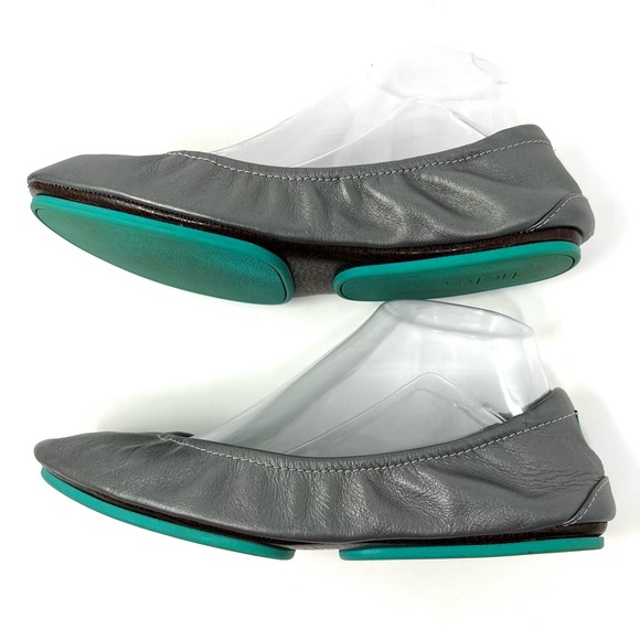 Tieks Metallic Pewter Silver Leather Ballet Flats Size 8 - Picture 5 of 9